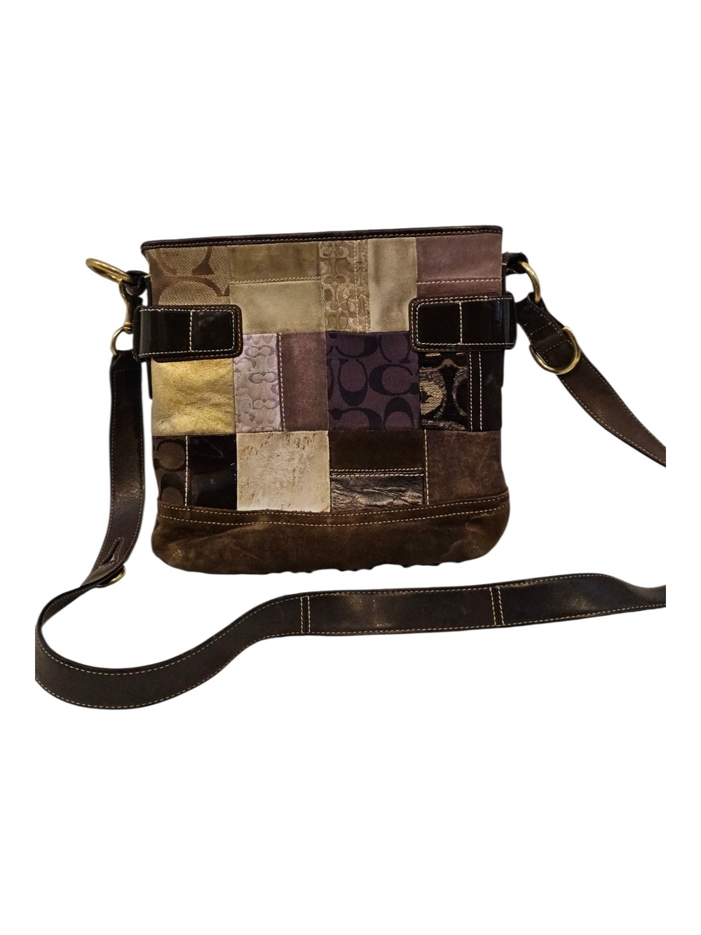 Y2k Coach Eva Holiday Patchwork Crossbody Bag Purse Style # 3573 - Picture 14 of 16